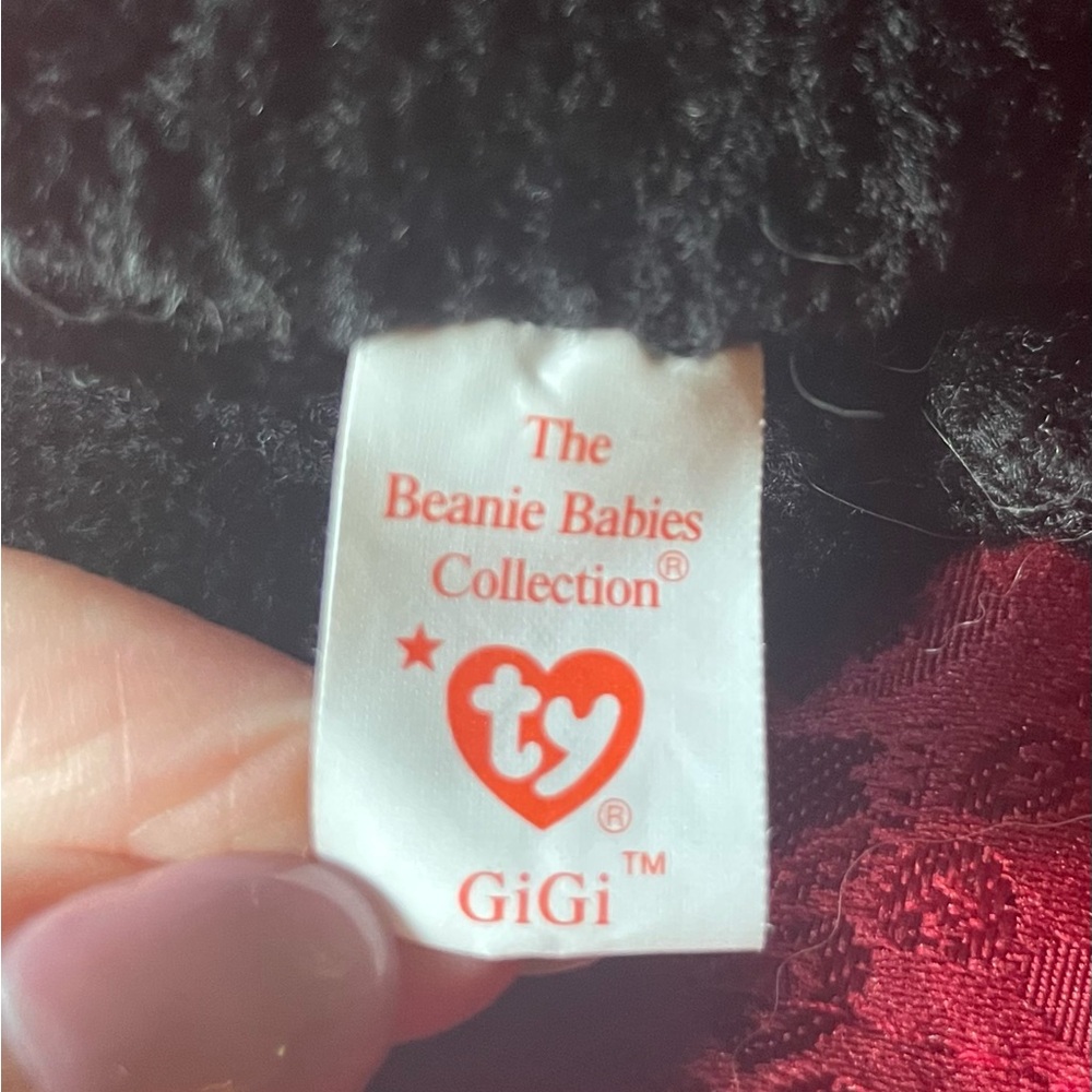 Vintage Ty Beanie Baby GiGi Poodle Hang Tag 1997 Tush Tag 1998 Mint Condition - Picture 7 of 9